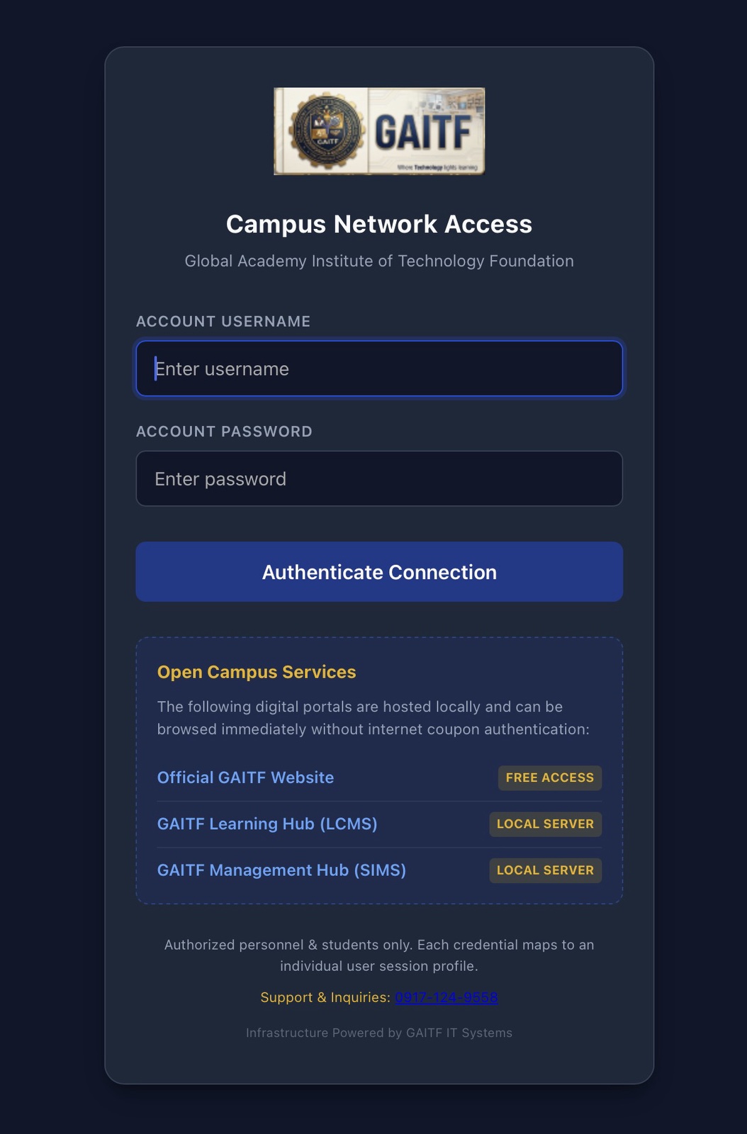 GAITF Campus Wifi
